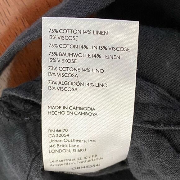 Urban Outfitters Chelsea Linen Shortall Overall black medium new - Picture 9 of 16